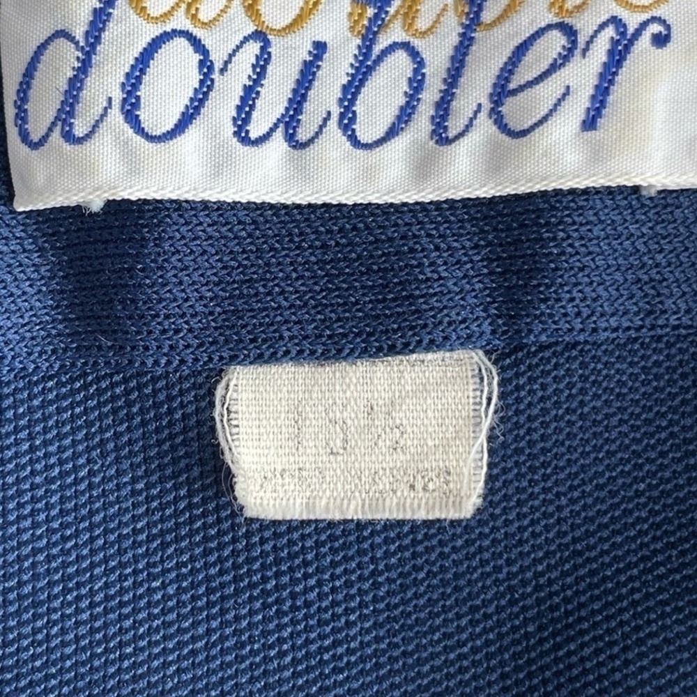 Arrow Doubler Short Sleeve Men's Button Up Shirt Navy Blue Dagger Collar sz 15.5 - Picture 5 of 16